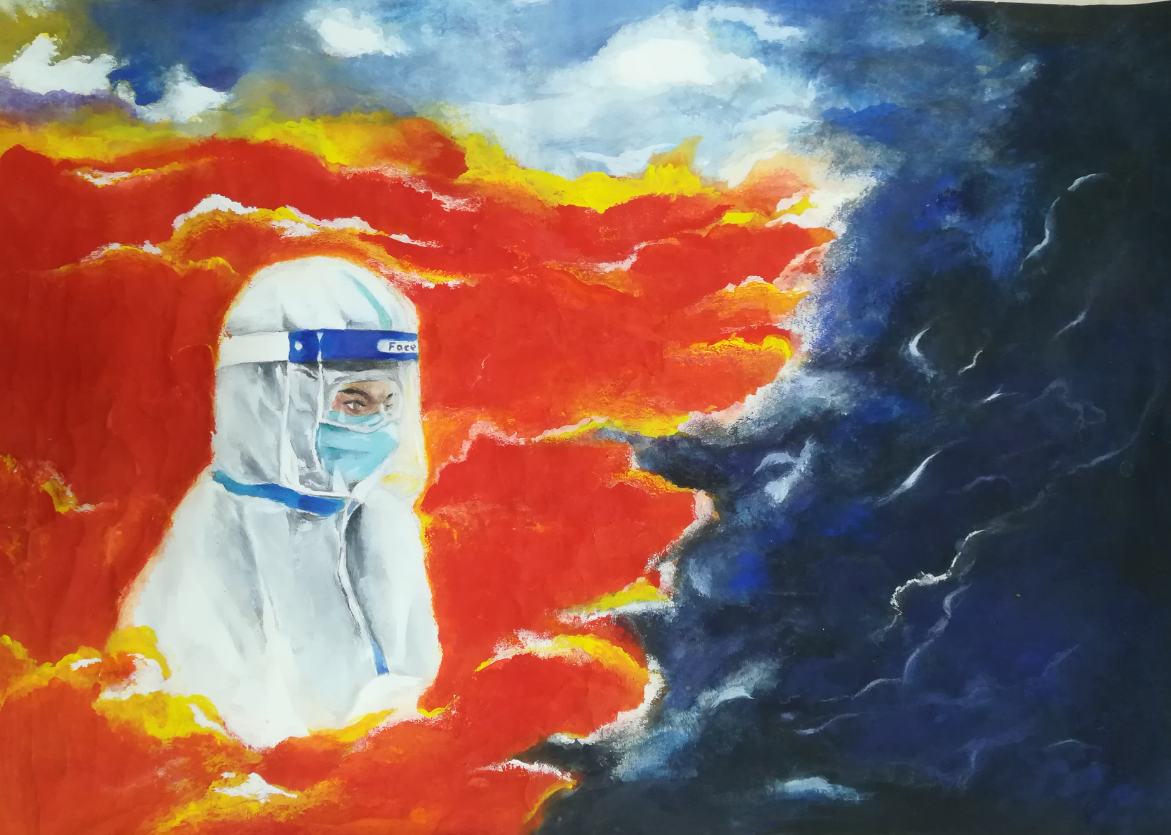 喜报!信息管理学院曹珈源同学作品《抗疫》获得省赛资格